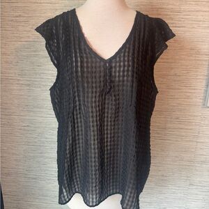 Elle Black Sheer Women's Top. Sz XL